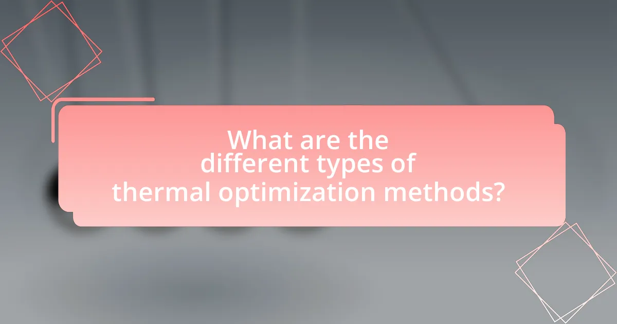 What are the different types of thermal optimization methods?